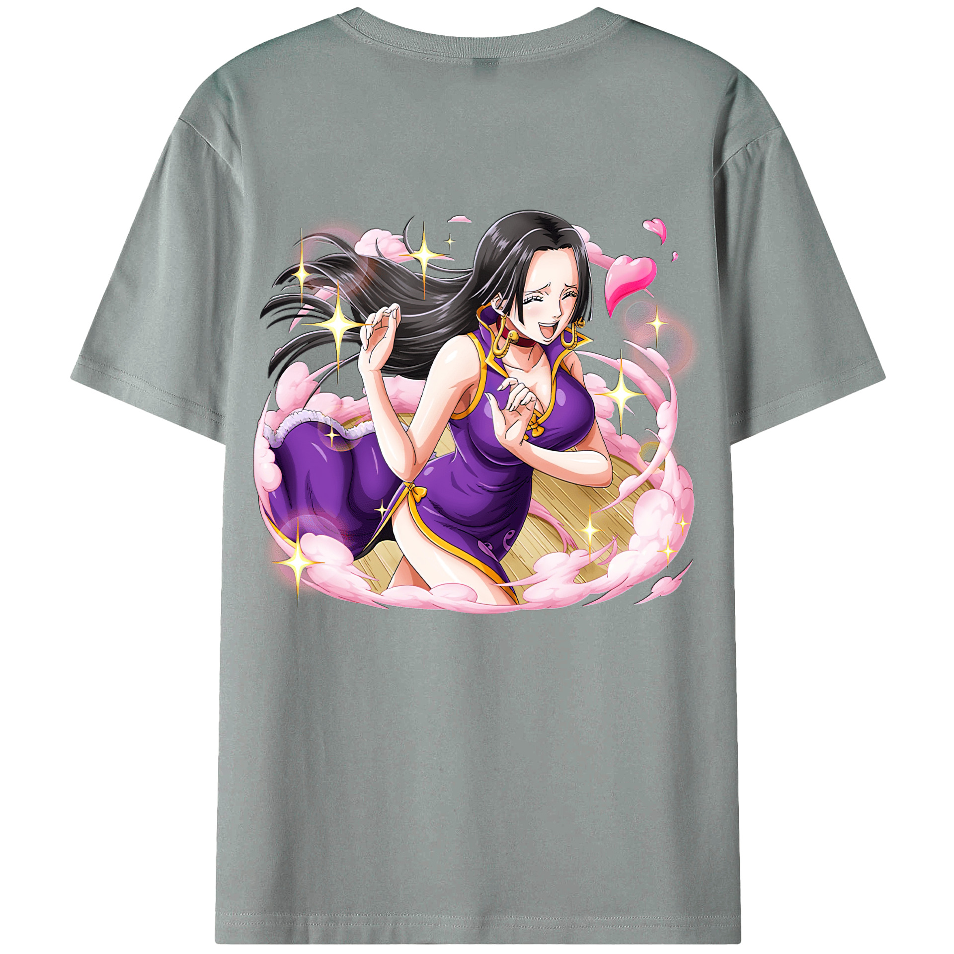 ワンピース ボア・ハンコック ONE PIECE Boa·Hancock 綿100％ メンズ半袖Tシャツ（バックプリント） 通気性